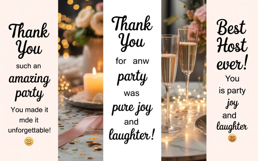 Short Thank You Messages for Party Host
